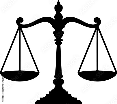 Justice scales silhouette vector illustration