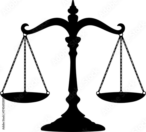 Justice scales silhouette vector illustration