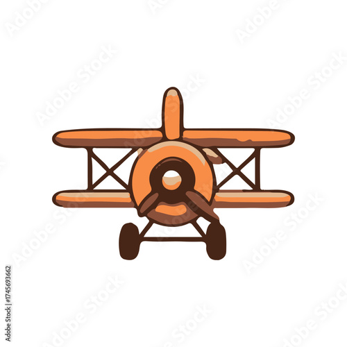 A vintage biplane flying through a clear blue sky, showcasing aviation history and adventure