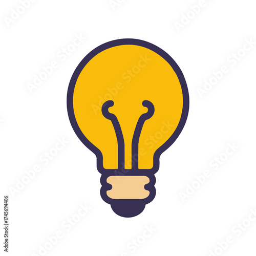 Bright yellow light bulb illustration symbolizing innovation and creativity against a simple background