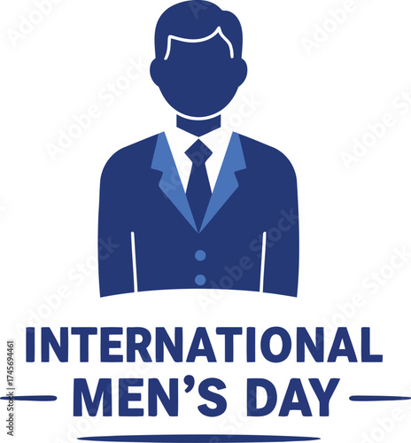 International men's day tuxedo silhouette celebration vector