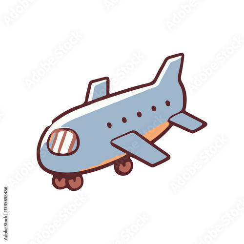 Cartoon-style airplane illustration with a playful design, set against a blank background