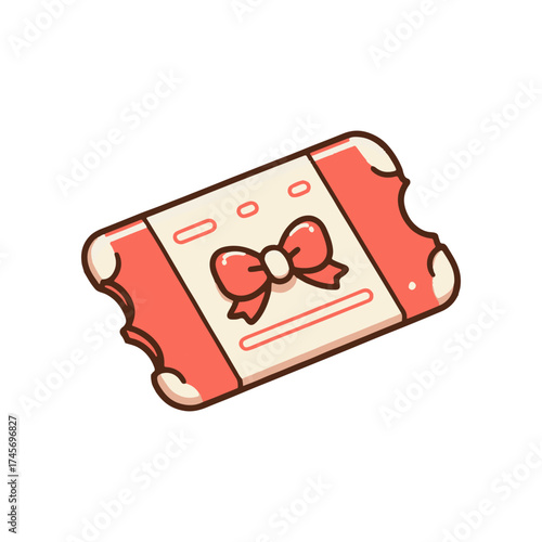 Colorful gift voucher with a decorative bow, set against a plain background for promotional use
