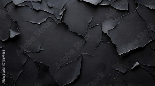 Torn black paper reveals subtle textural details and shadows.