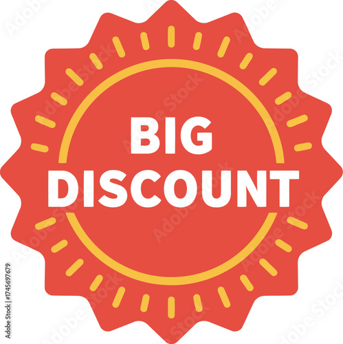 Big discount sale starburst badge special offer promotion retail marketing vector