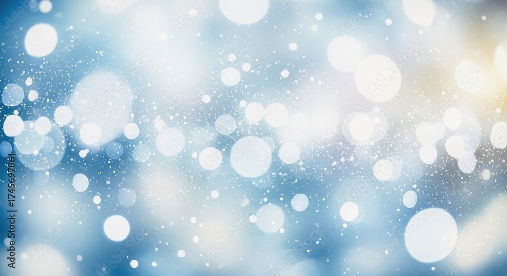 Obraz premium Soft blue and white bokeh lights background abstract