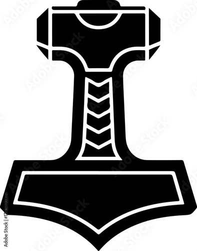 thor hammer silhouette vector illustration