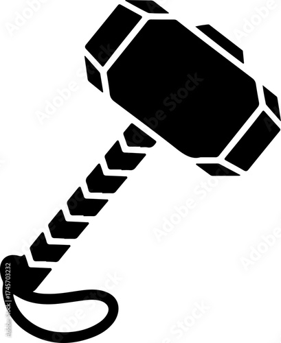 thor hammer silhouette vector illustration