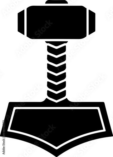thor hammer silhouette vector illustration