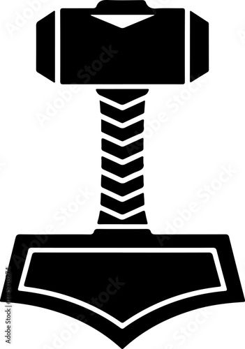 thor hammer silhouette vector illustration