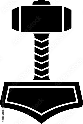thor hammer silhouette vector illustration