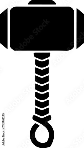thor hammer silhouette vector illustration