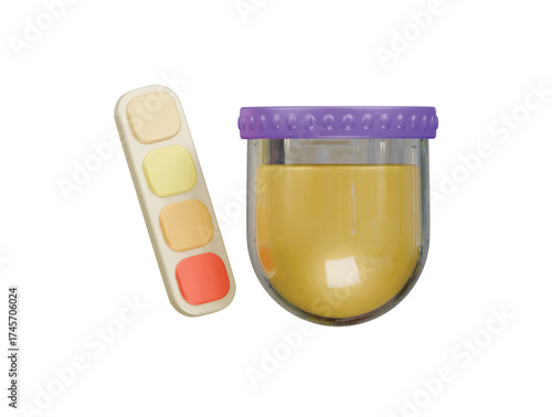 urine test icon 3d illustration render