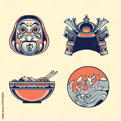 Japan icon illustration vector art
