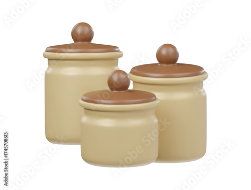 Kitchen jar icon 3d rendering illustration