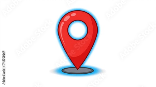 Watch as the cursor smoothly clicks on the vibrant red map pin, bringing digital navigation to life with a simple, intuitive action