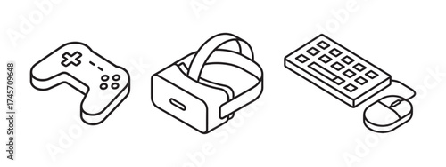 Gamepad virtual reality glasses and keyboard