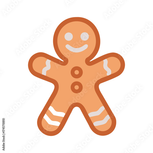 gingerbread man cookie isolated on white background christmas holiday dessert illustration