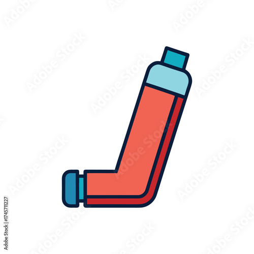 inhaler colorful vector art illustration