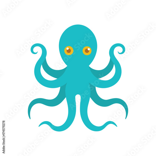 octopus colorful vector art illustration