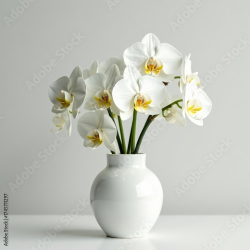 Wallpaper Mural Simple white vase, delicate white orchids & stephanotis , art, sophisticated, delicate Torontodigital.ca
