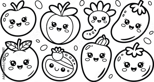 Seamless easter pattern illustration with cute cartoon smiley face easter eggs set