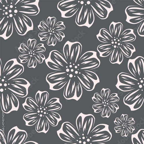 Seamless pattern from bouquet cute floral Traditional ornament yellow floral pattern,Abstract seamless simple floral pattern. Flower pattern. Spring pattern. used for textile, wallpaper, card 
