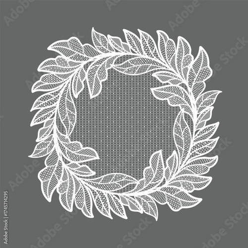 lace flowers decoration element. lace vector frame