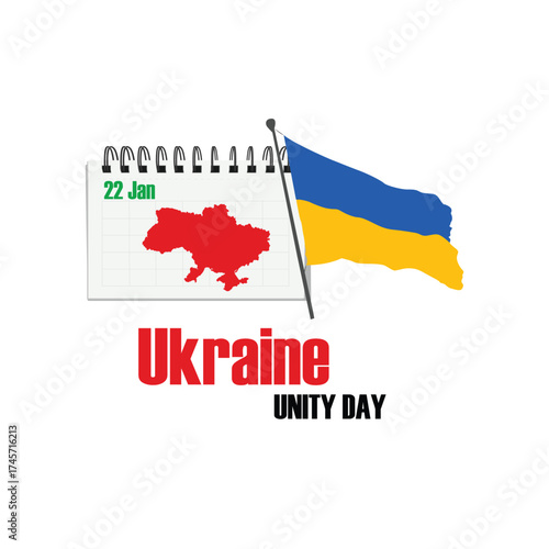 Ukraine Unity Day banner illustration on white background