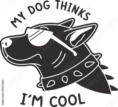 Cool dog wearing sunglasses isolated on white background