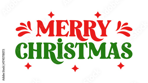 Merry christmas festive typography design