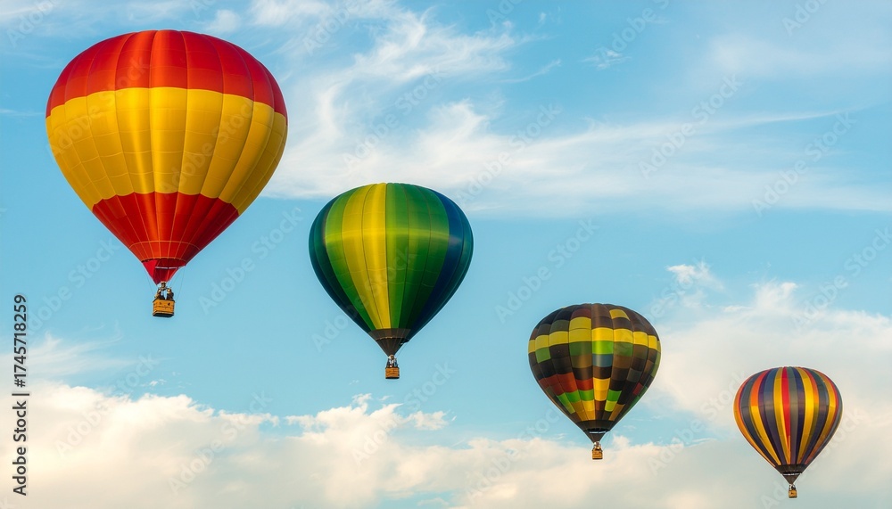 Naklejka premium colorful hot air balloons flying in the clear sky