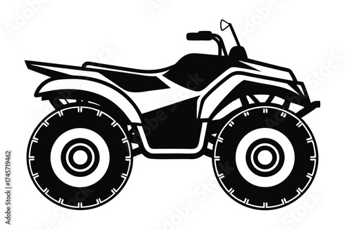 Silhouette of a Quad Bike Featuring Knobby Tires and a Rear Fender