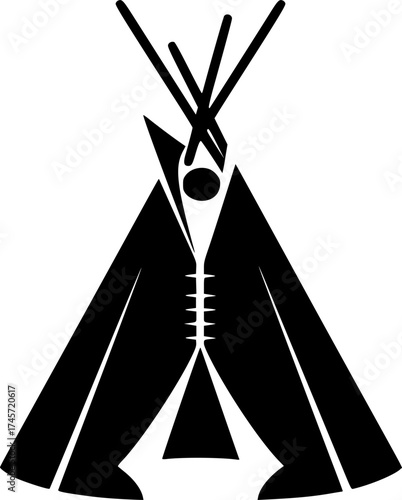 a black teepee on white background