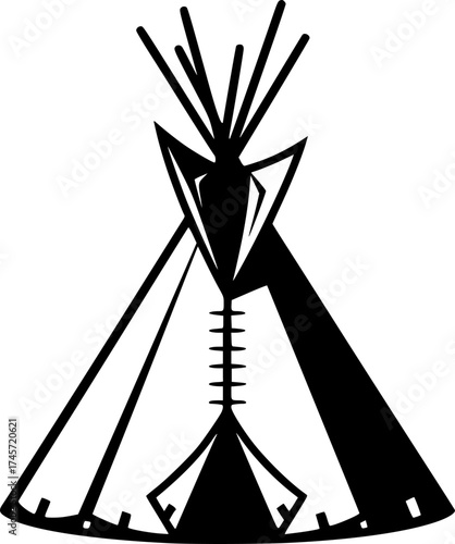 a black teepee on white background