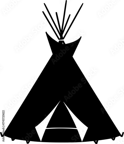 a black teepee on white background