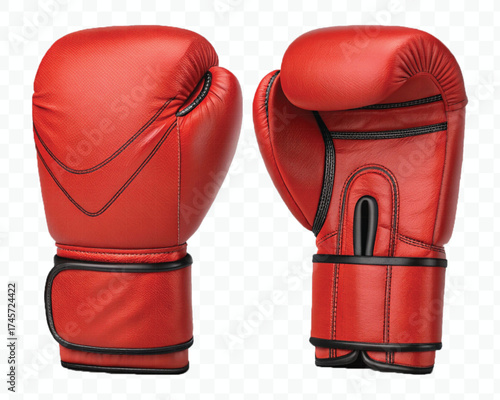 realistic 3d boxing gloves front and back with black view in different color style isolated on transparent background