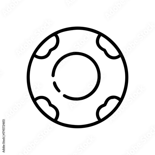 Simple line icon of a lifebuoy for safety and rescue concepts