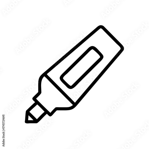 Highlighter marker pen outline icon, a simple vector graphic for study and office work