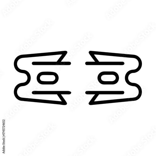 Abstract Symmetrical Geometric Shapes Vector Outline Illustration, Futuristic Minimalist Graphic Element for Digital Concepts and Interface Design