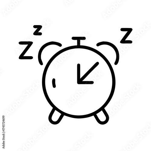Alarm Clock with Sleep Z's Icon for Time Management and Rest Awareness