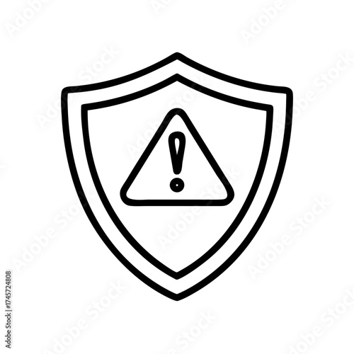 Warning shield icon representing a security threat or system vulnerability