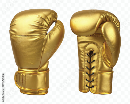 realistic 3d boxing gloves front and back with black view in different color style isolated on transparent background