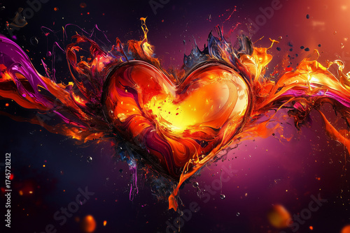 Radiant fractal heart pattern expanding infinitely symbolizing universal love and emotional connection 