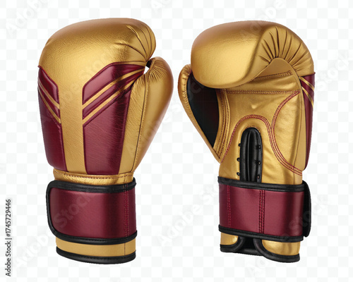 realistic 3d boxing gloves front and back with black view in different color style isolated on transparent background