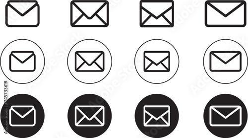 Email & Message Vector Icons – Minimal Send, Secure Mail, and Envelope Symbols