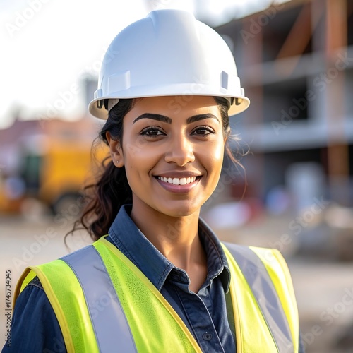 Portrait of a smiling female construction worker