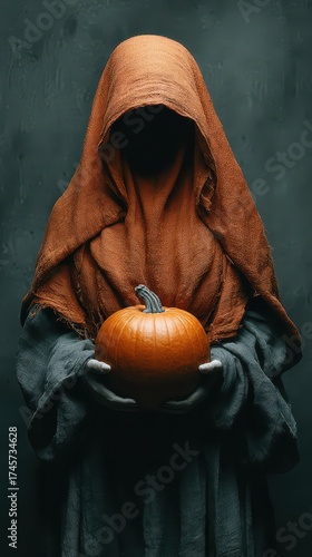 Figure with pumpkin on Halloween