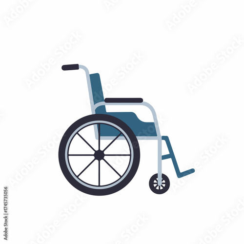 Flat Illustration Detailed Wheelchair Medical Assistance Accessibility Equipment Graphic