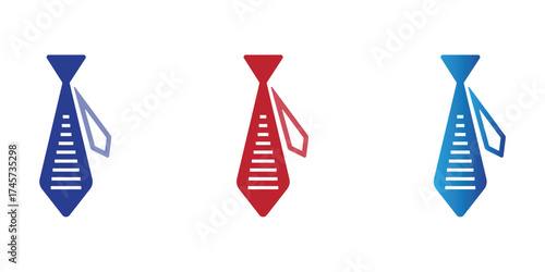 Necktie Icon Set – Business, Formal Wear, and Corporate Attire
